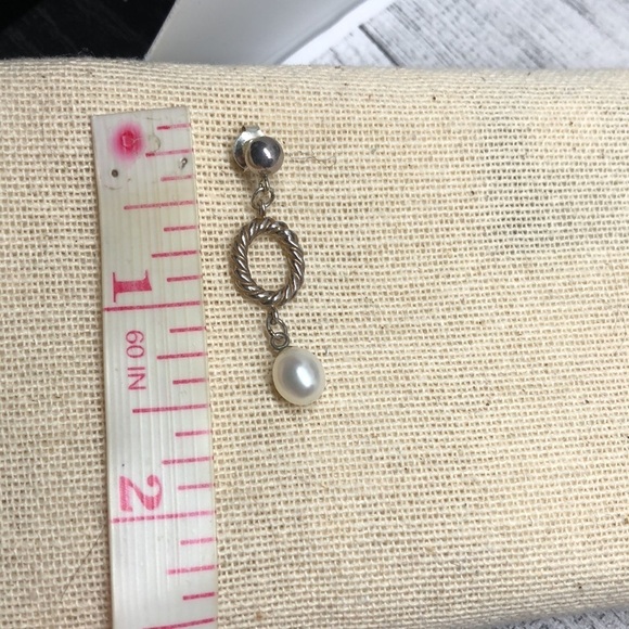 Solid sterling silver 925 earrings with freshwater pearls - Picture 4 of 4